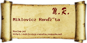 Miklovicz Renáta névjegykártya